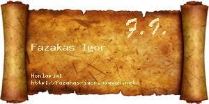 Fazakas Igor névjegykártya